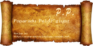 Poparadu Pelágiusz névjegykártya